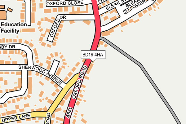 BD19 4HA map - OS OpenMap – Local (Ordnance Survey)