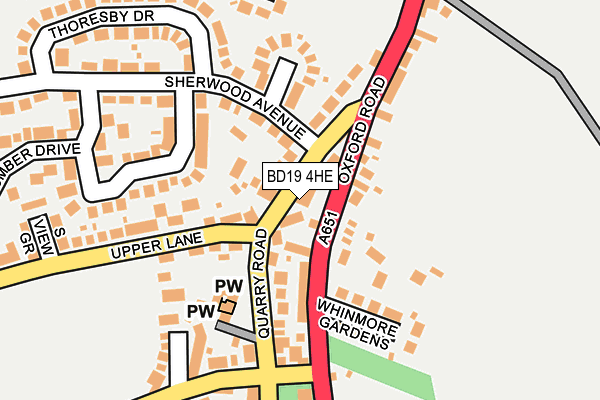 BD19 4HE map - OS OpenMap – Local (Ordnance Survey)