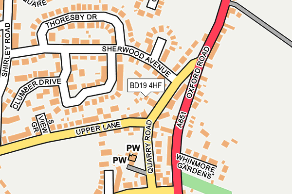 BD19 4HF map - OS OpenMap – Local (Ordnance Survey)