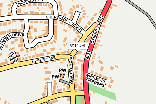 BD19 4HL map - OS OpenMap – Local (Ordnance Survey)