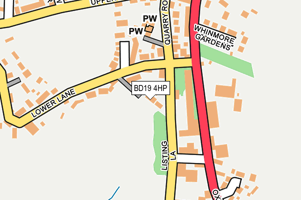 BD19 4HP map - OS OpenMap – Local (Ordnance Survey)