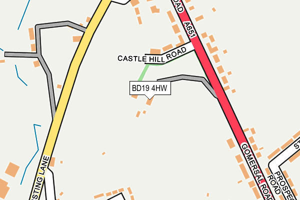 BD19 4HW map - OS OpenMap – Local (Ordnance Survey)