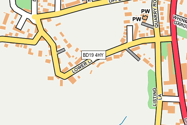 BD19 4HY map - OS OpenMap – Local (Ordnance Survey)