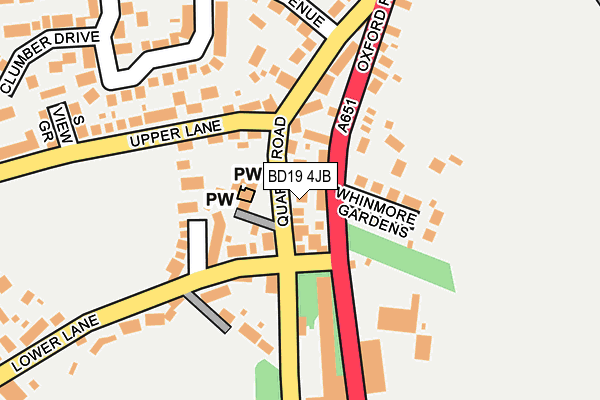 BD19 4JB map - OS OpenMap – Local (Ordnance Survey)