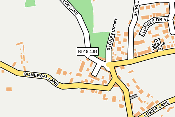 BD19 4JG map - OS OpenMap – Local (Ordnance Survey)
