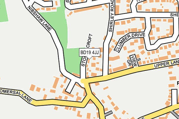 BD19 4JJ map - OS OpenMap – Local (Ordnance Survey)
