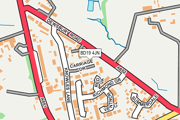 BD19 4JN map - OS OpenMap – Local (Ordnance Survey)