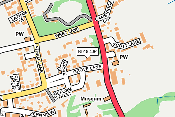 BD19 4JP map - OS OpenMap – Local (Ordnance Survey)