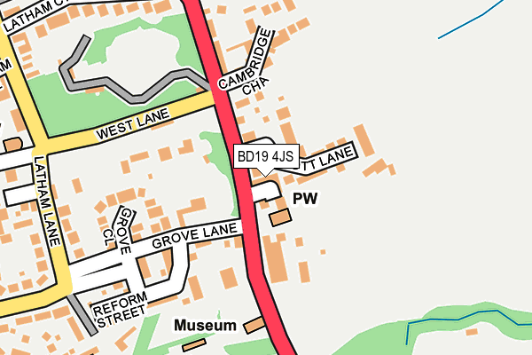 BD19 4JS map - OS OpenMap – Local (Ordnance Survey)