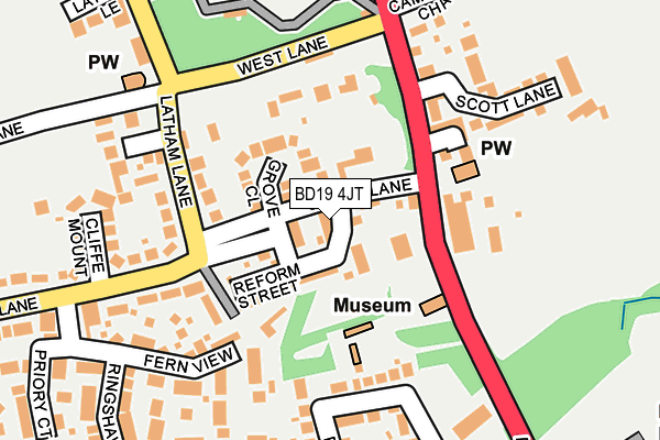 BD19 4JT map - OS OpenMap – Local (Ordnance Survey)