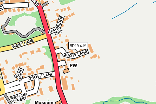 BD19 4JY map - OS OpenMap – Local (Ordnance Survey)