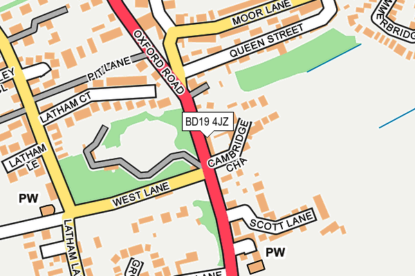 BD19 4JZ map - OS OpenMap – Local (Ordnance Survey)