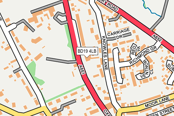 BD19 4LB map - OS OpenMap – Local (Ordnance Survey)