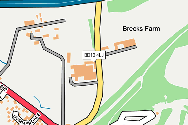 BD19 4LJ map - OS OpenMap – Local (Ordnance Survey)