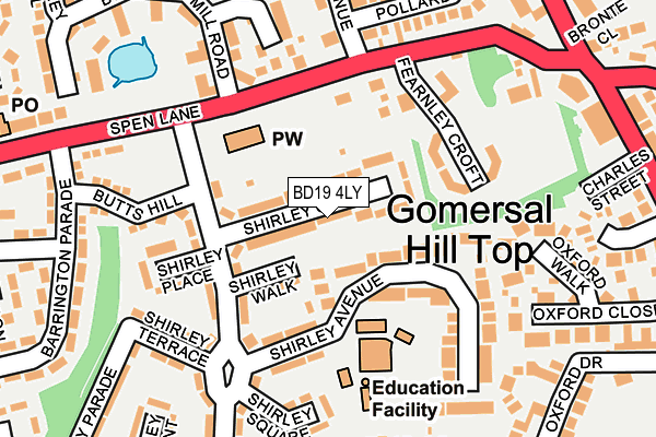 BD19 4LY map - OS OpenMap – Local (Ordnance Survey)