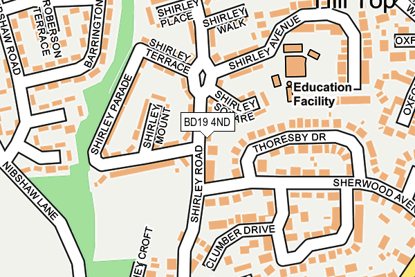BD19 4ND map - OS OpenMap – Local (Ordnance Survey)
