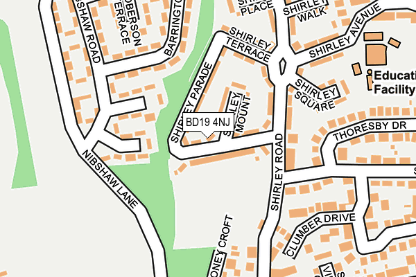 BD19 4NJ map - OS OpenMap – Local (Ordnance Survey)