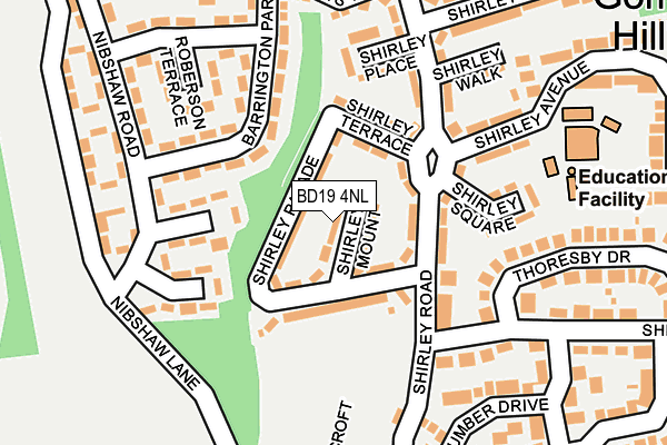 BD19 4NL map - OS OpenMap – Local (Ordnance Survey)