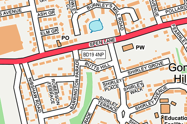 BD19 4NP map - OS OpenMap – Local (Ordnance Survey)