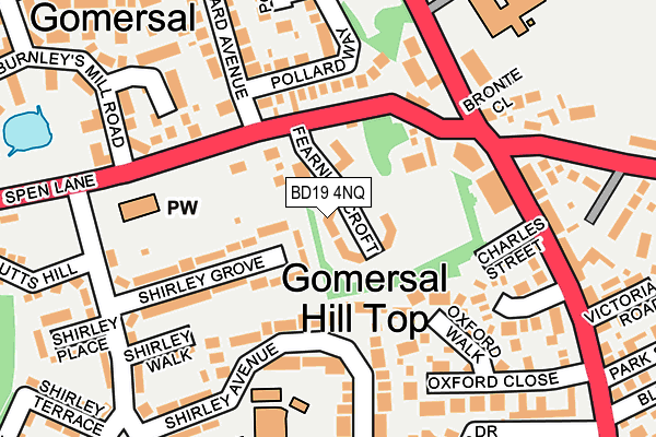 BD19 4NQ map - OS OpenMap – Local (Ordnance Survey)