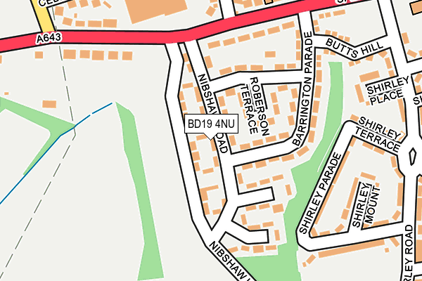 BD19 4NU map - OS OpenMap – Local (Ordnance Survey)