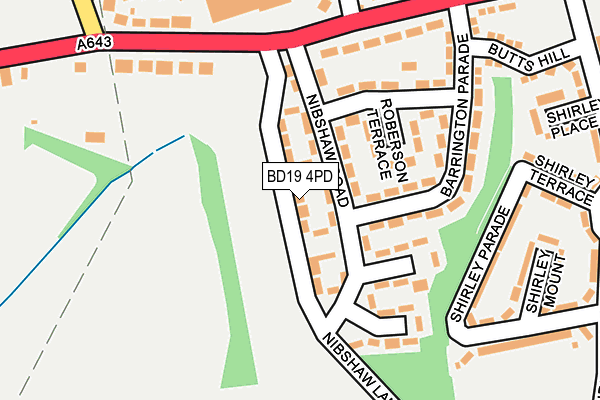 BD19 4PD map - OS OpenMap – Local (Ordnance Survey)