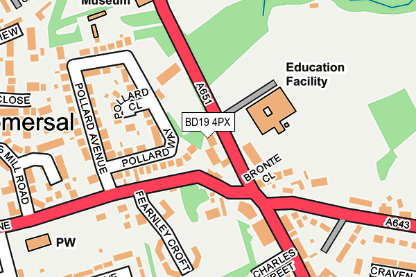 BD19 4PX map - OS OpenMap – Local (Ordnance Survey)
