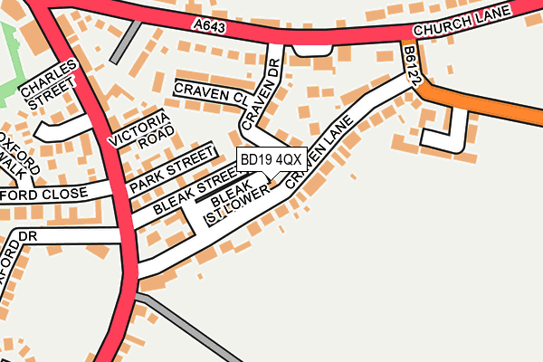 BD19 4QX map - OS OpenMap – Local (Ordnance Survey)