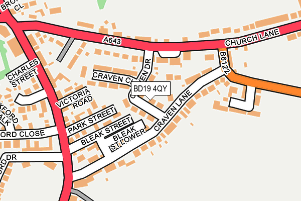 BD19 4QY map - OS OpenMap – Local (Ordnance Survey)