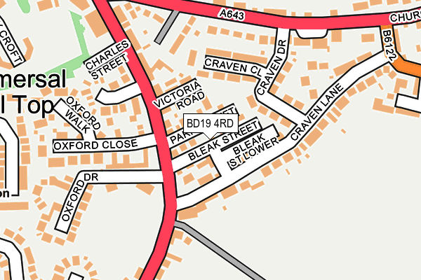 BD19 4RD map - OS OpenMap – Local (Ordnance Survey)