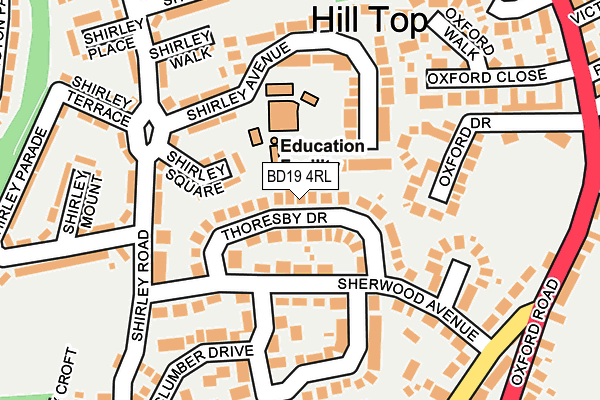 BD19 4RL map - OS OpenMap – Local (Ordnance Survey)