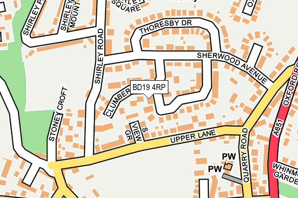 BD19 4RP map - OS OpenMap – Local (Ordnance Survey)