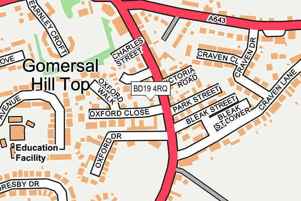BD19 4RQ map - OS OpenMap – Local (Ordnance Survey)