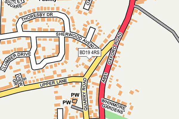 BD19 4RS map - OS OpenMap – Local (Ordnance Survey)