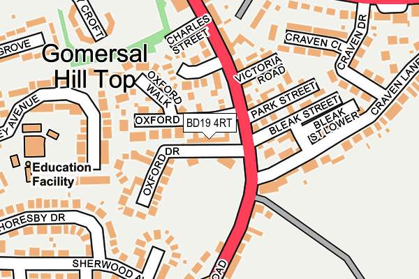 BD19 4RT map - OS OpenMap – Local (Ordnance Survey)