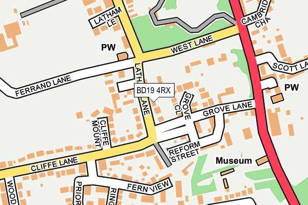 BD19 4RX map - OS OpenMap – Local (Ordnance Survey)