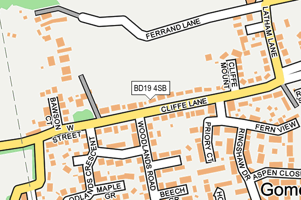 Map of CLIFFE LANE CONSTRUCTION LIMITED at local scale