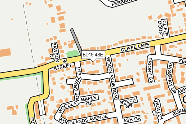 BD19 4SE map - OS OpenMap – Local (Ordnance Survey)