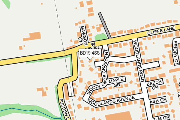 BD19 4SS map - OS OpenMap – Local (Ordnance Survey)