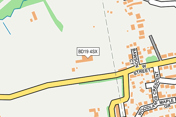 BD19 4SX map - OS OpenMap – Local (Ordnance Survey)