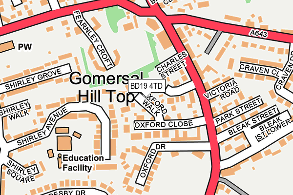 BD19 4TD map - OS OpenMap – Local (Ordnance Survey)