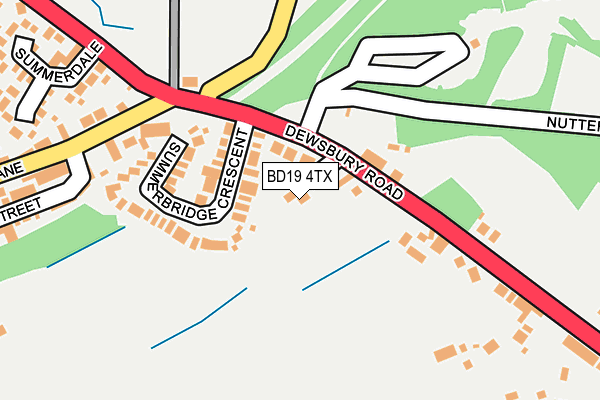 BD19 4TX map - OS OpenMap – Local (Ordnance Survey)
