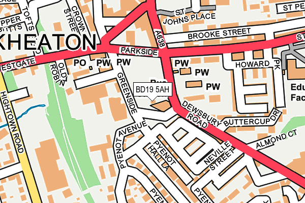 BD19 5AH map - OS OpenMap – Local (Ordnance Survey)