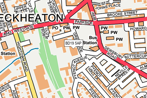 BD19 5AP map - OS OpenMap – Local (Ordnance Survey)