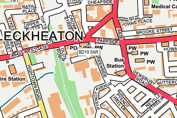 BD19 5AR map - OS OpenMap – Local (Ordnance Survey)