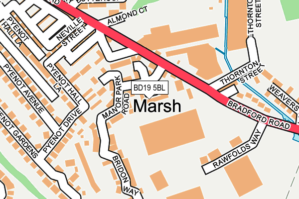 BD19 5BL map - OS OpenMap – Local (Ordnance Survey)