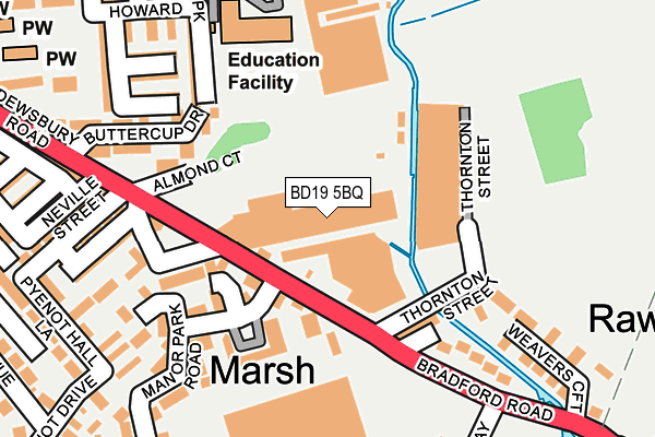 BD19 5BQ map - OS OpenMap – Local (Ordnance Survey)