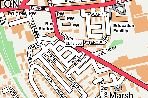 BD19 5BU map - OS OpenMap – Local (Ordnance Survey)