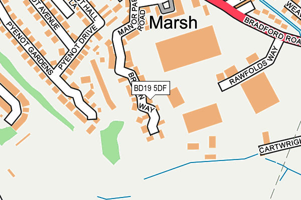 BD19 5DF map - OS OpenMap – Local (Ordnance Survey)