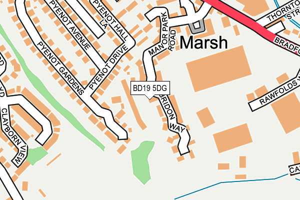 BD19 5DG map - OS OpenMap – Local (Ordnance Survey)